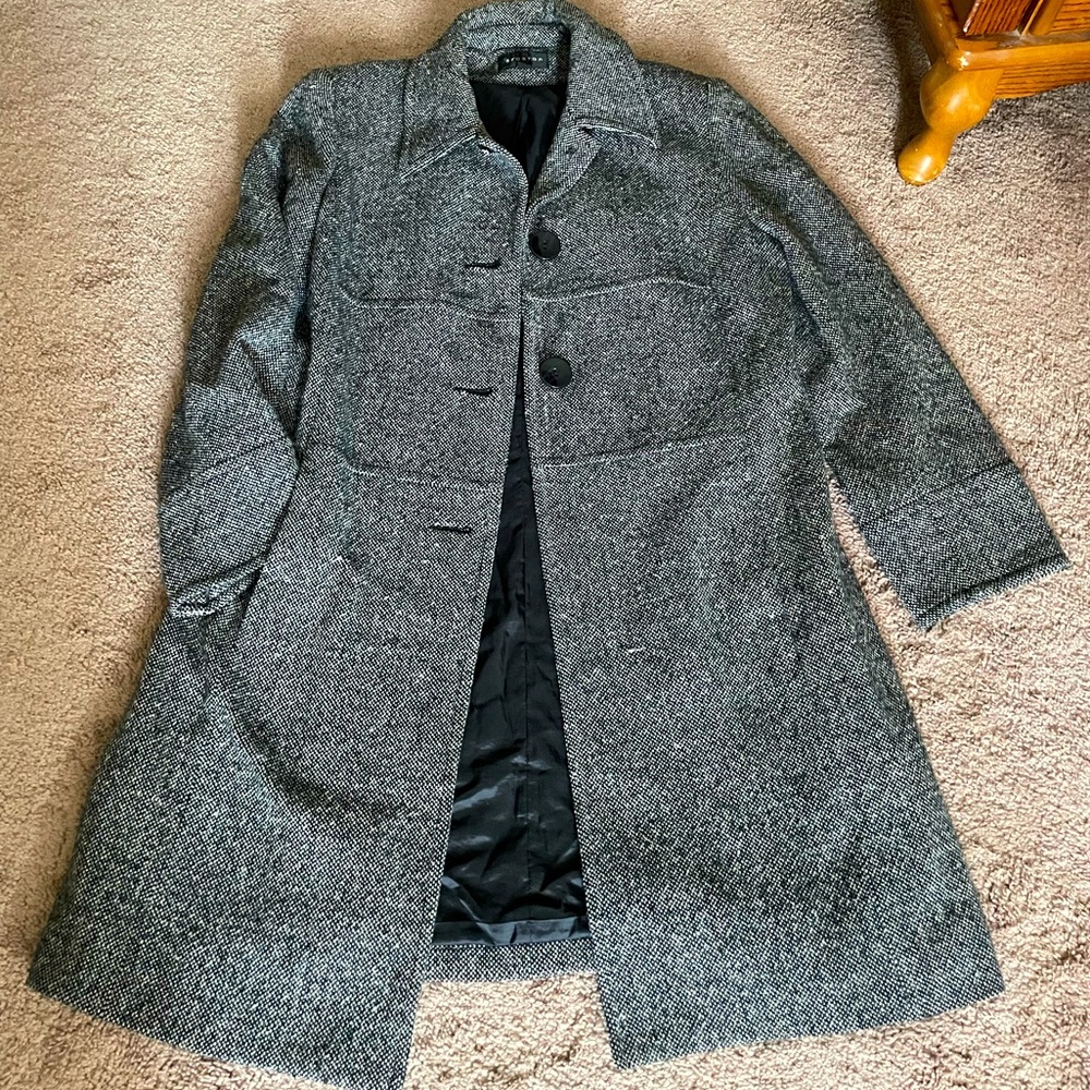 Braetan Gray and Black Trench Coat Timeless Wool Design